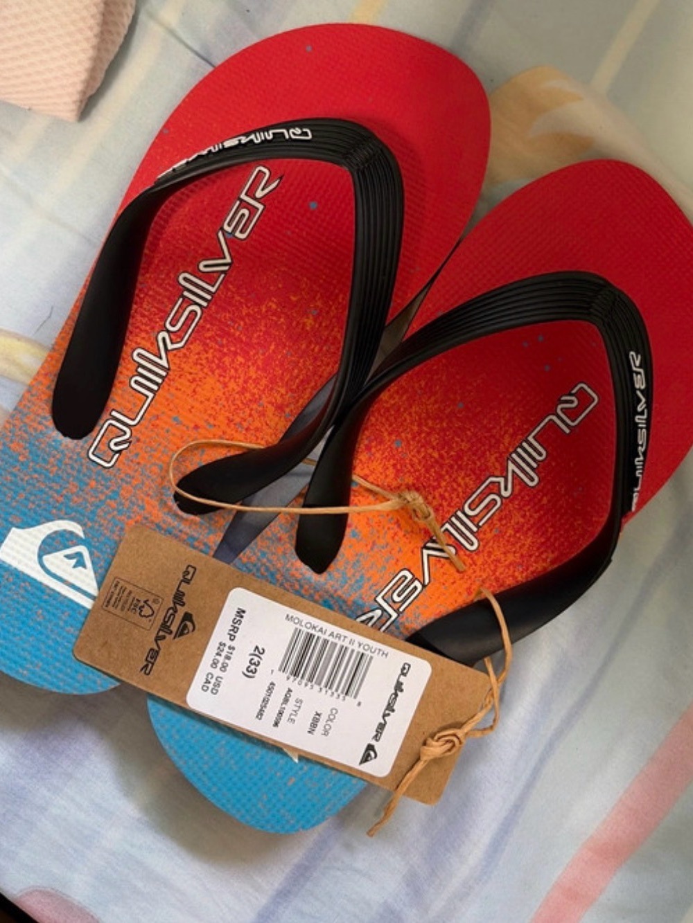 Kids red/orange flip-flops